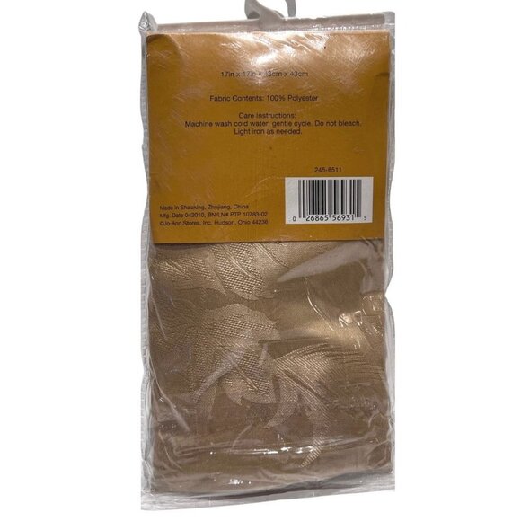 Kitchen Napkins Autumn Inspirations Gold 4 Count‎ Leaf Design New In Package - Picture 3 of 5